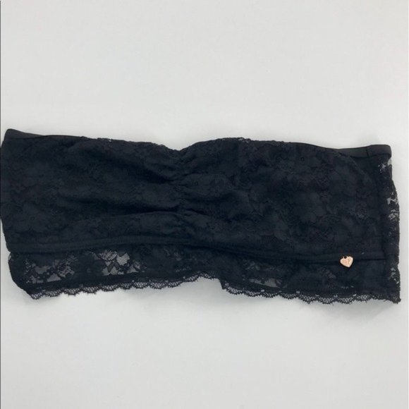 Black Lace Bandeau Bralette sz XS - Picture 1 of 3